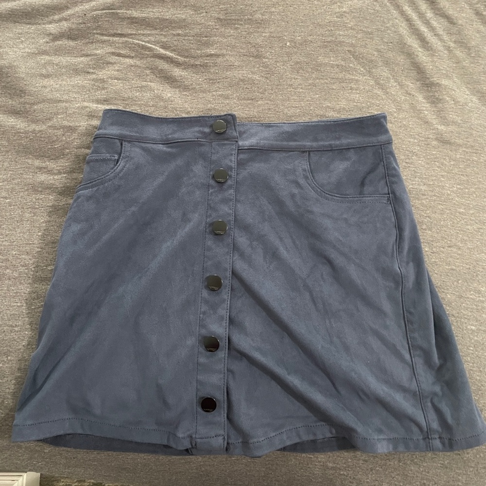 Express Dark Blue suede like material Skirt size 4 barely worn